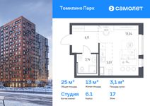 Планировка квартиры студии, 25 м2