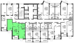 Планировка 2-комнатной квартиры, 61,8 м2