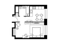Планировка 1-комнатной квартиры, 39,7 м2