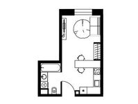 Планировка квартиры студии, 26 м2