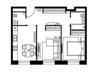 Планировка 2-комнатной квартиры, 59,3 м2