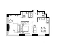 Планировка 2-комнатной квартиры, 64,6 м2