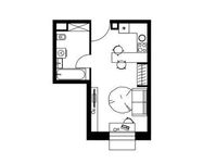 Планировка квартиры студии, 30 м2