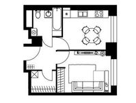 Планировка 1-комнатной квартиры, 40,8 м2