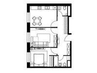 Планировка 2-комнатной квартиры, 63,5 м2