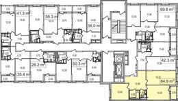 Планировка 2-комнатной квартиры, 64,9 м2