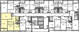 Планировка 3-комнатной квартиры, 76,2 м2