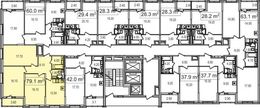 Планировка 3-комнатной квартиры, 79,1 м2