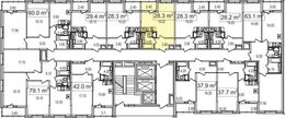 Планировка квартиры студии, 28,3 м2