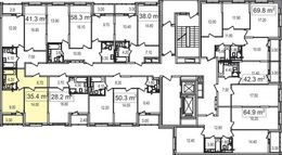 Планировка 1-комнатной квартиры, 35,4 м2