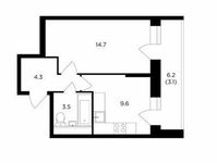 Планировка 1-комнатной квартиры, 35,2 м2