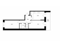Планировка 2-комнатной квартиры, 55,7 м2