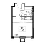 Планировка 1-комнатной квартиры, 27,9 м2