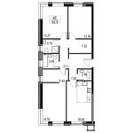 Планировка 4-комнатной квартиры, 92,6 м2