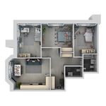 Планировка 4-комнатной квартиры, 81,8 м2