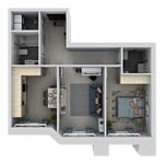 Планировка 2-комнатной квартиры, 60,9 м2