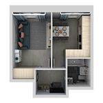 Планировка 2-комнатной квартиры, 35,8 м2