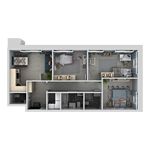 Планировка 4-комнатной квартиры, 85,9 м2