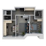 Планировка 2-комнатной квартиры, 61,9 м2