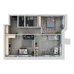 Планировка 3-комнатной квартиры, 63,3 м2