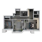 Планировка 3-комнатной квартиры, 68,1 м2