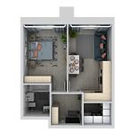 Планировка 2-комнатной квартиры, 39,4 м2