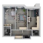 Планировка 3-комнатной квартиры, 69,5 м2