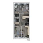 Планировка 4-комнатной квартиры, 92,6 м2