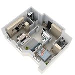 Планировка 2-комнатной квартиры, 61,9 м2