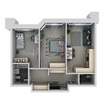 Планировка 3-комнатной квартиры, 63,2 м2
