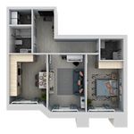 Планировка 2-комнатной квартиры, 60,9 м2