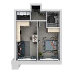 Планировка 2-комнатной квартиры, 42,6 м2