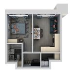 Планировка 2-комнатной квартиры, 39,1 м2