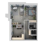 Планировка 2-комнатной квартиры, 52,9 м2