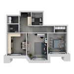 Планировка 2-комнатной квартиры, 54,1 м2