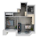 Планировка 2-комнатной квартиры, 40,1 м2