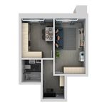 Планировка 1-комнатной квартиры, 38,7 м2