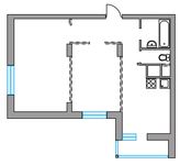 Планировка 2-комнатной квартиры, 54,1 м2