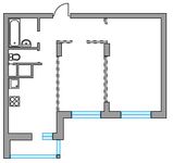 Планировка 2-комнатной квартиры, 53,7 м2