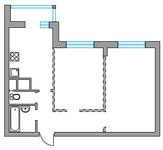 Планировка 2-комнатной квартиры, 50,3 м2