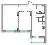 Планировка 2-комнатной квартиры, 52,8 м2