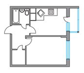 Планировка 1-комнатной квартиры, 36,1 м2