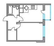 Планировка 1-комнатной квартиры, 36,2 м2
