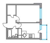 Планировка 1-комнатной квартиры, 35,9 м2