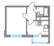 Планировка 1-комнатной квартиры, 30,8 м2