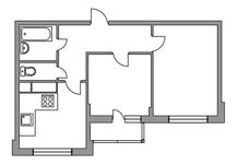 Планировка 2-комнатной квартиры, 49 м2