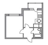 Планировка 1-комнатной квартиры, 35 м2