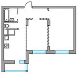 Планировка 2-комнатной квартиры, 53 м2
