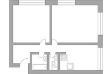 Планировка 2-комнатной квартиры, 61,2 м2