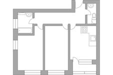 Планировка 2-комнатной квартиры, 62 м2